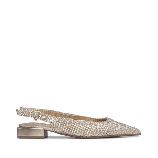 Sapato Salto Raso Mulher Dourado