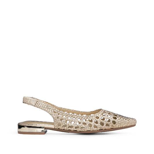 Sapato Salto Raso Mulher Dourado
