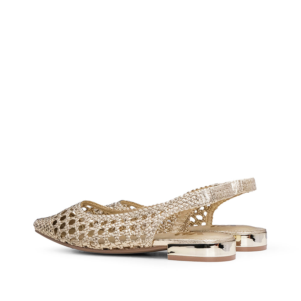 Sapato Salto Raso Mulher Dourado