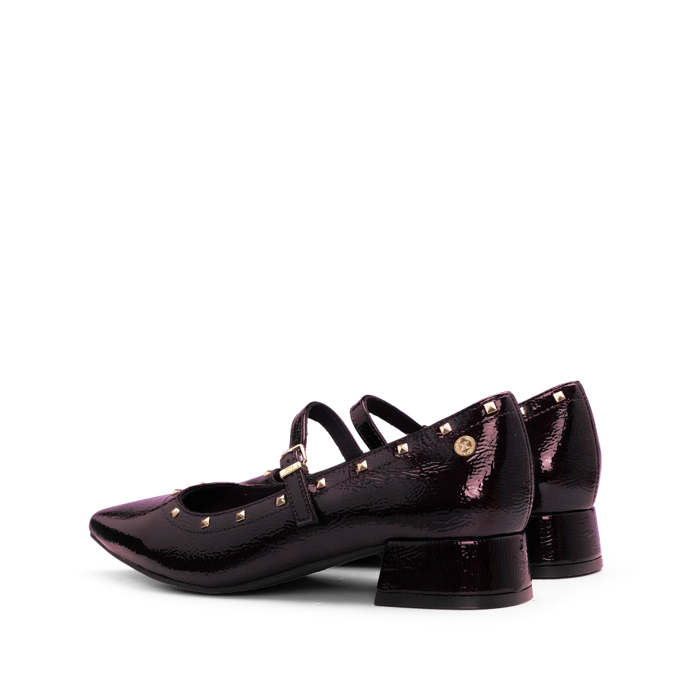 Sapato Mary Jane Mulher Bordeaux