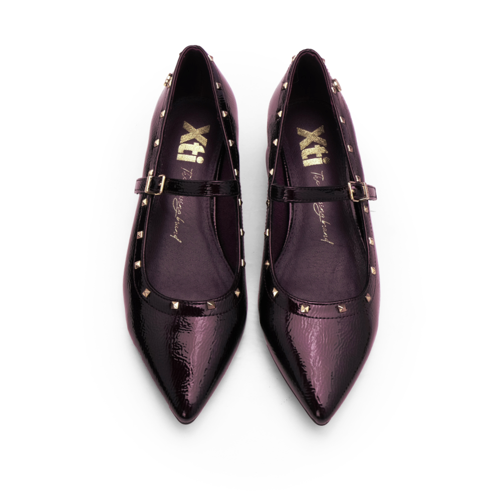 Sapato Mary Jane Mulher Bordeaux
