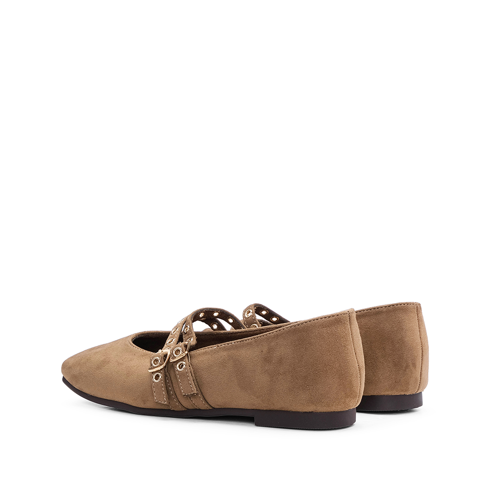Sapato Mary Jane Mulher Taupe