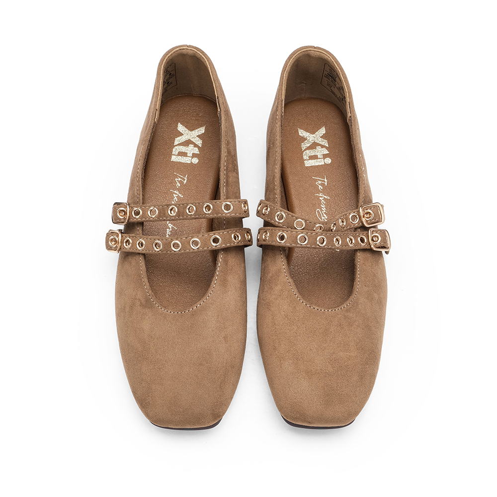 Sapato Mary Jane Mulher Taupe