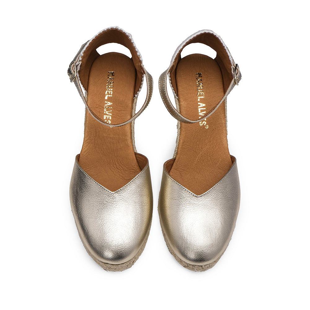 Sapato Alpercatas Mulher Pele Platino