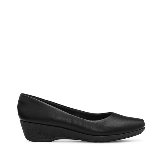 Sapato Salto Cunha Mulher Preto