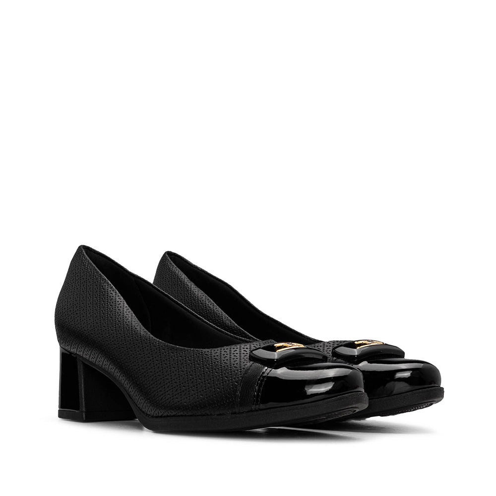Sapato Salto Médio Mulher Gravado Preto
