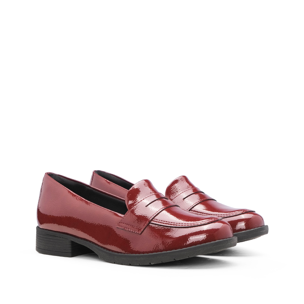 Sapato Mocassim Mulher Verniz Bordeaux