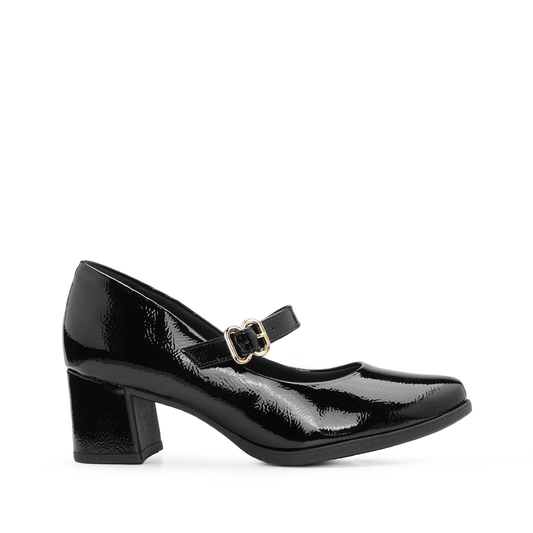 Sapato Mary Jane Mulher Verniz Preto