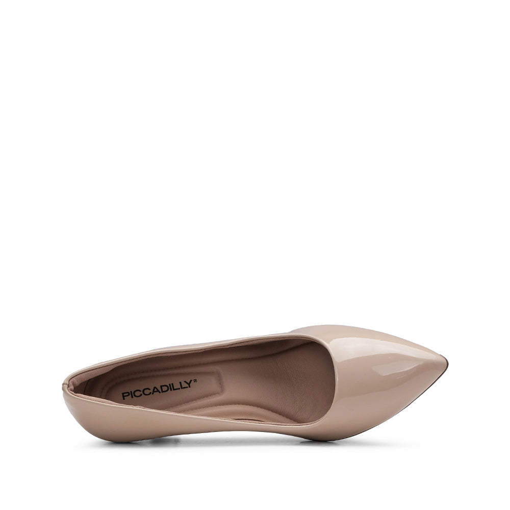 Sapato Salto Médio Mulher Verniz Bege