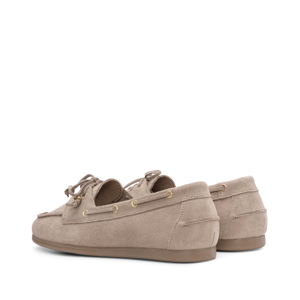 Sapato Mocassim Mulher Camurça Bege