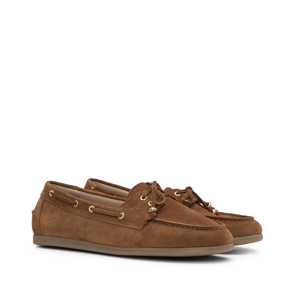 Sapato Mocassim Mulher Camurça Camel