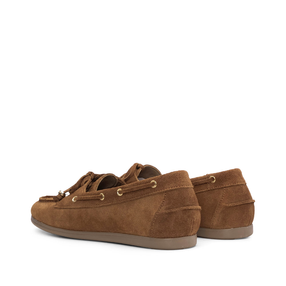 Sapato Mocassim Mulher Camurça Camel