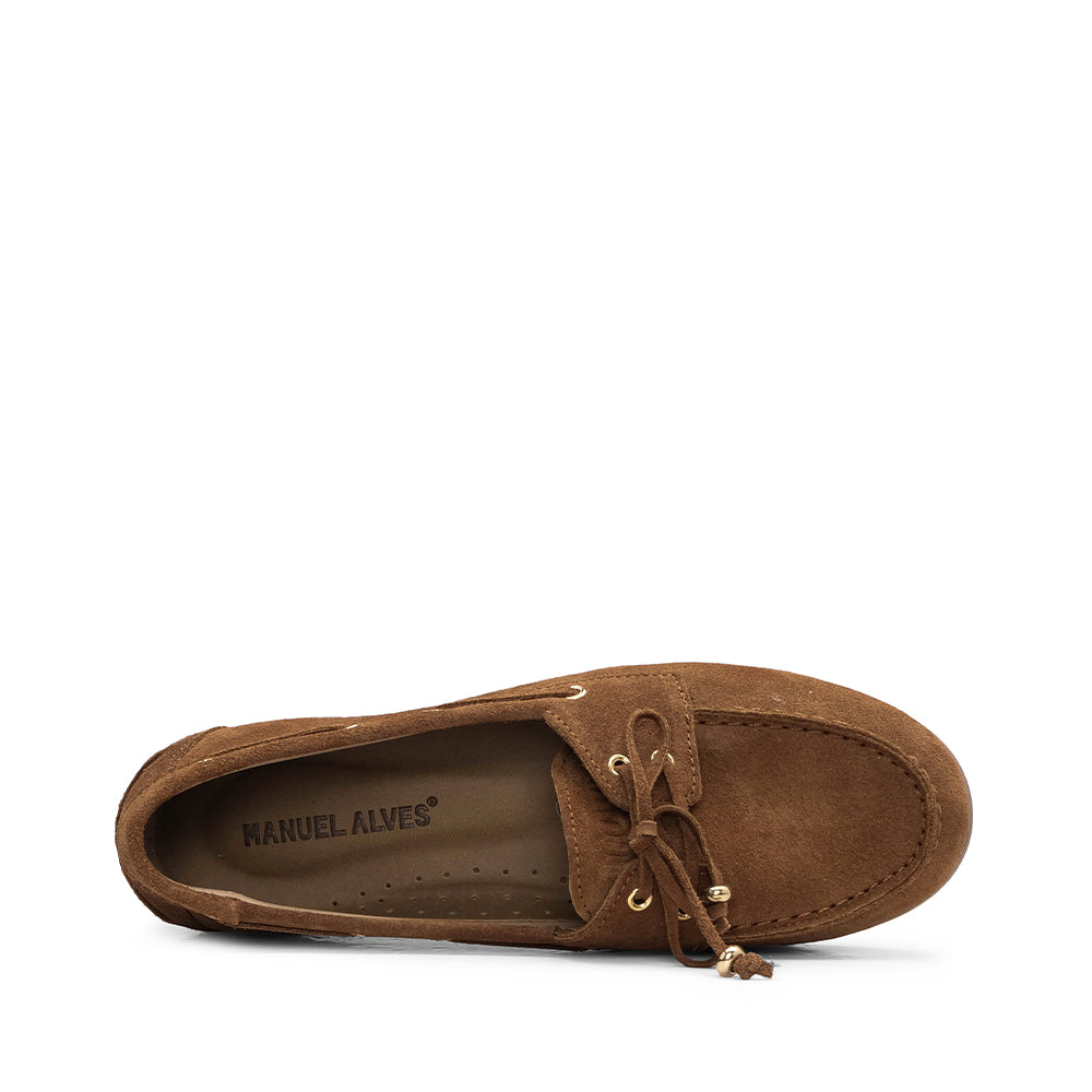 Sapato Mocassim Mulher Camurça Camel