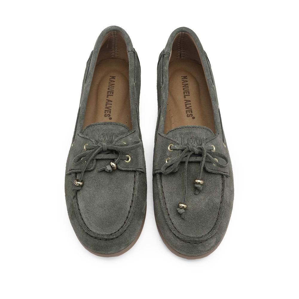 Sapato Mocassim Mulher Camurça Verde