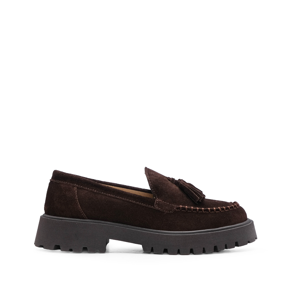 Sapato Mocassim Mulher Camurça Castanho