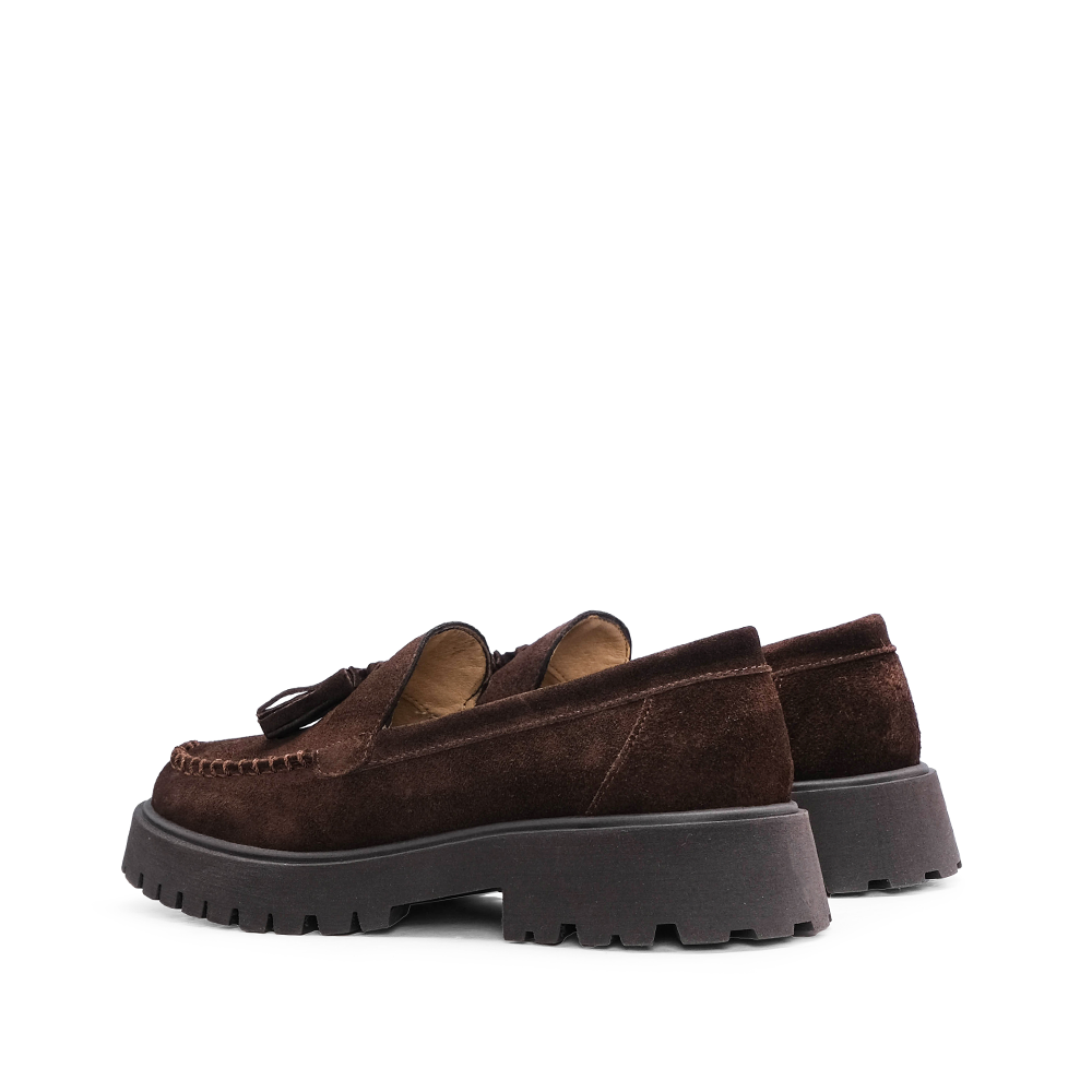 Sapato Mocassim Mulher Camurça Castanho