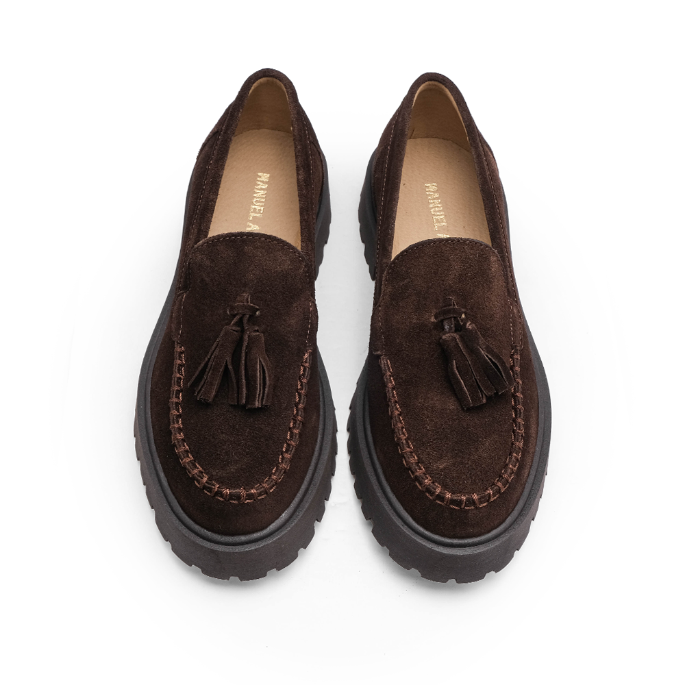 Sapato Mocassim Mulher Camurça Castanho