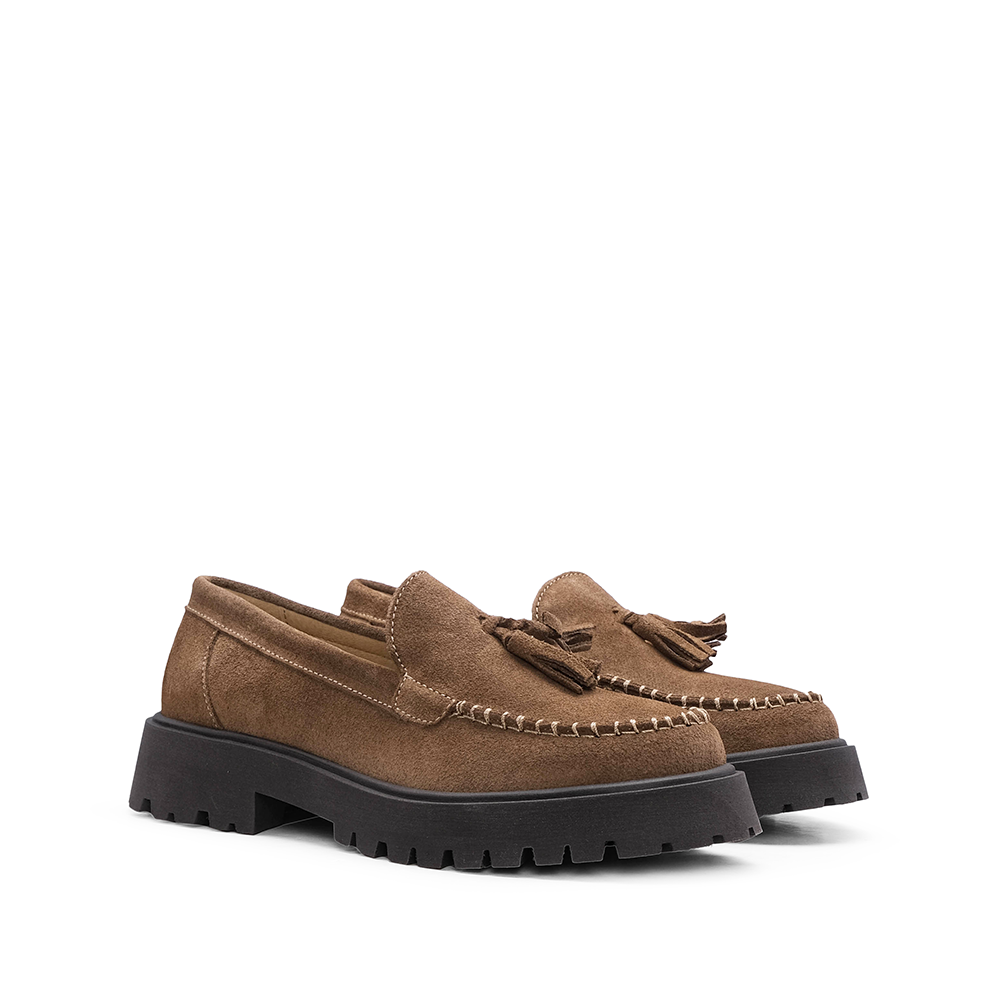 Sapato Mocassim Mulher Camurça Taupe