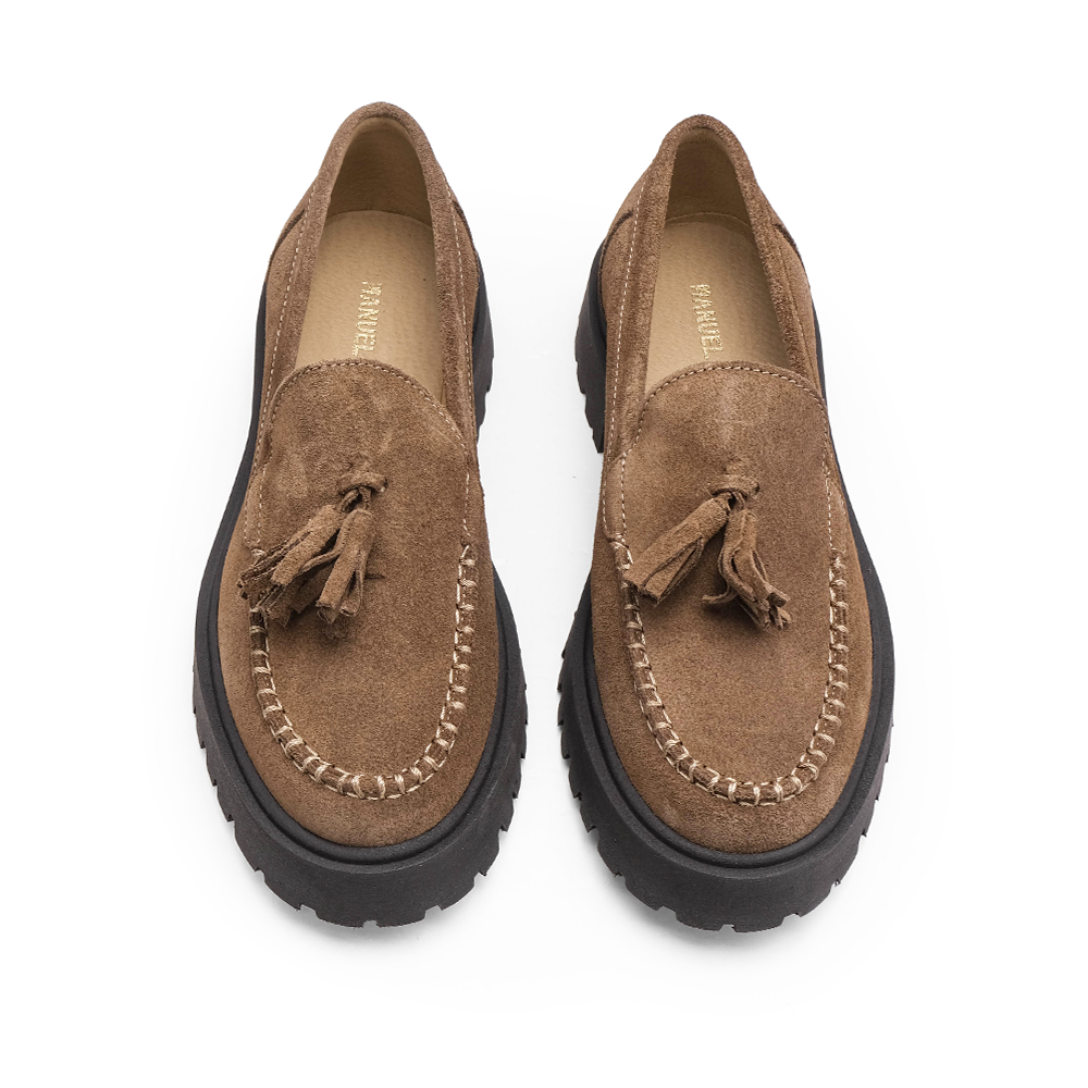 Sapato Mocassim Mulher Camurça Taupe