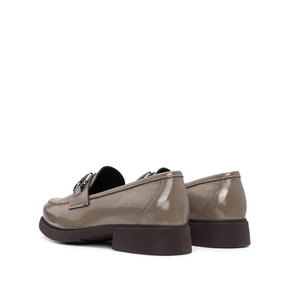 Sapato Mocassim Mulher Verniz Taupe