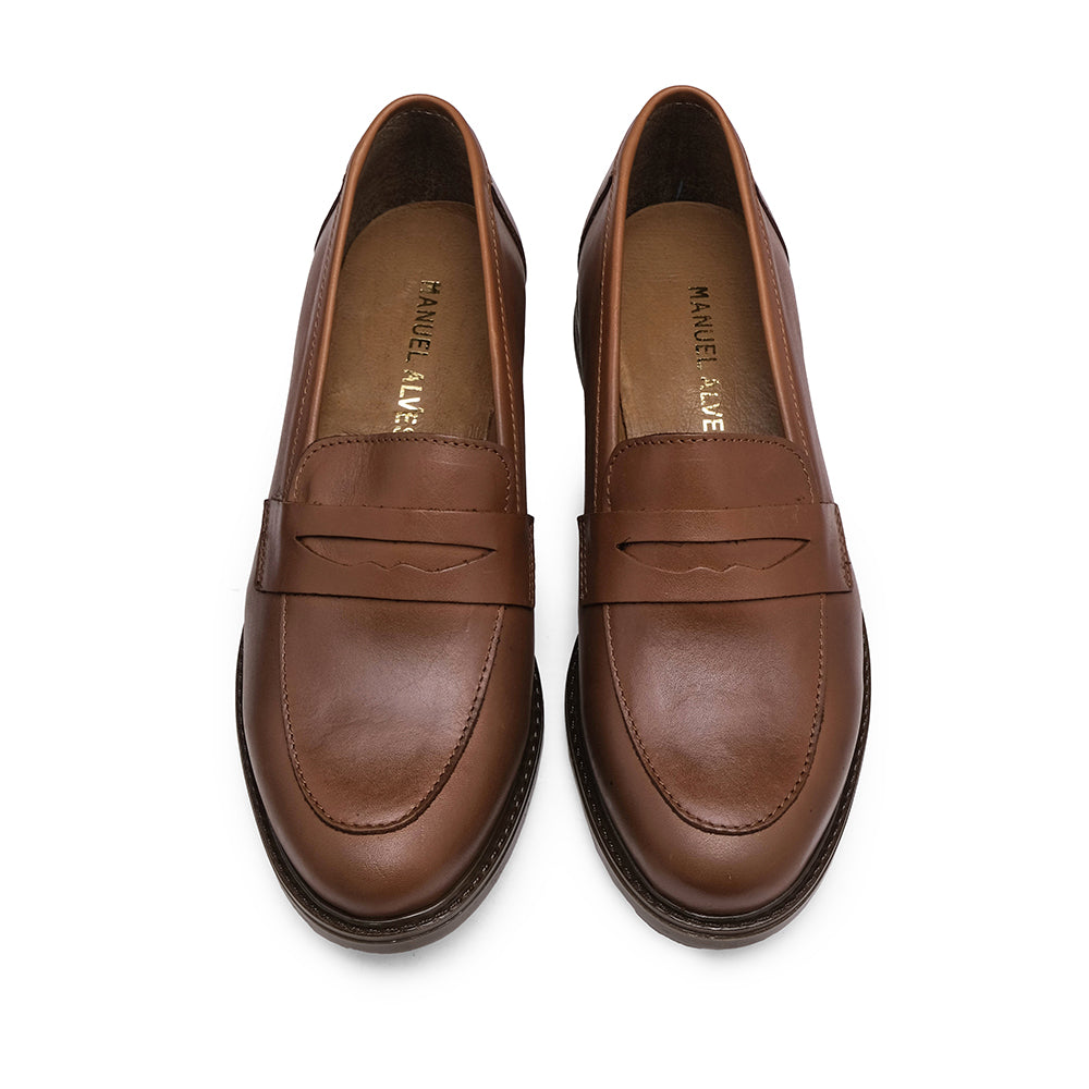 Sapato Mocassim Mulher Pele Camel
