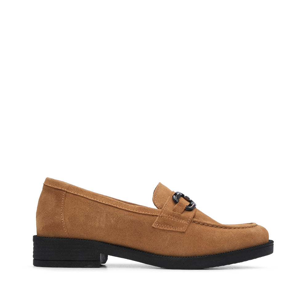 Sapato Mocassim Mulher Camurça Camel