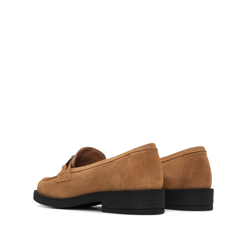 Sapato Mocassim Mulher Camurça Camel
