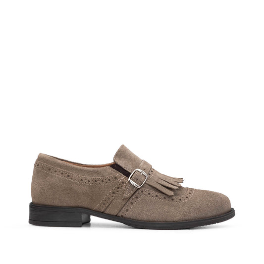 Sapato Mocassim Mulher Camurça Taupe