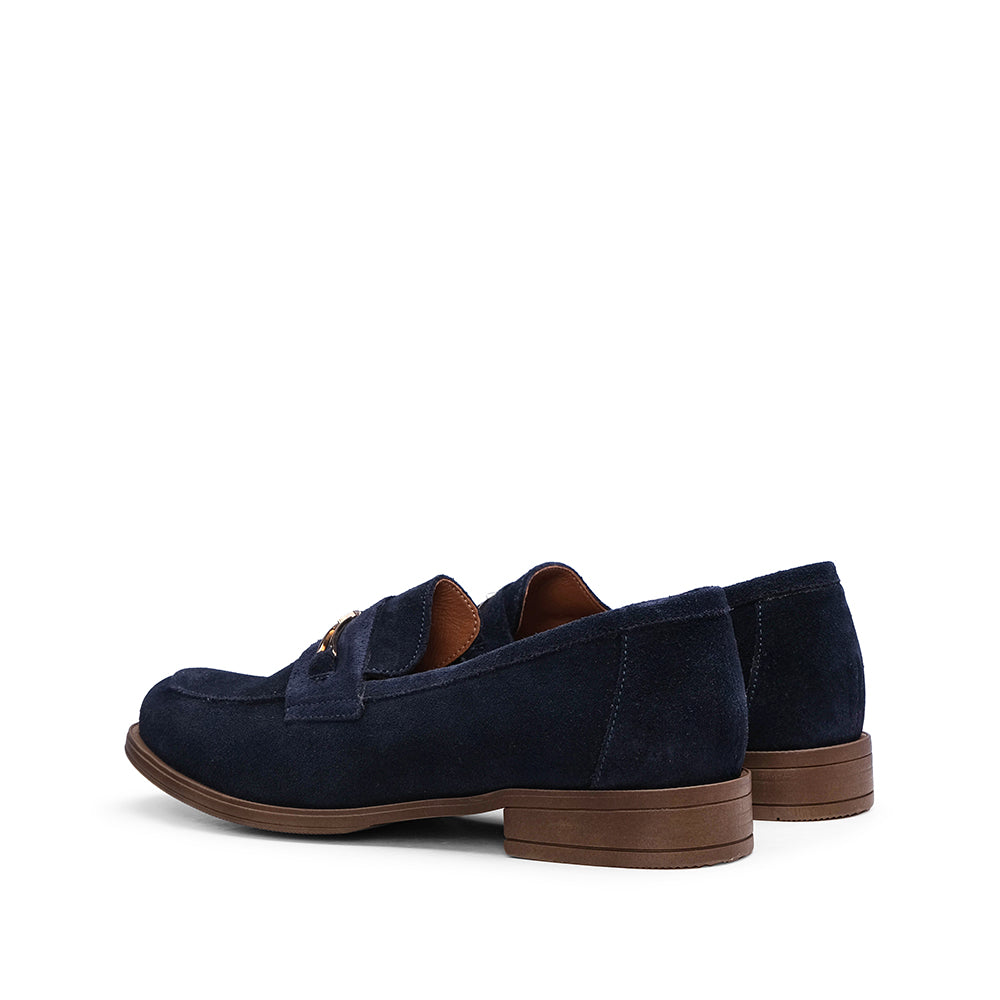 Sapato Mocassim Mulher Camurça Azul Marinho