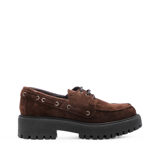 Sapato Mocassim Mulher Camurça Castanho