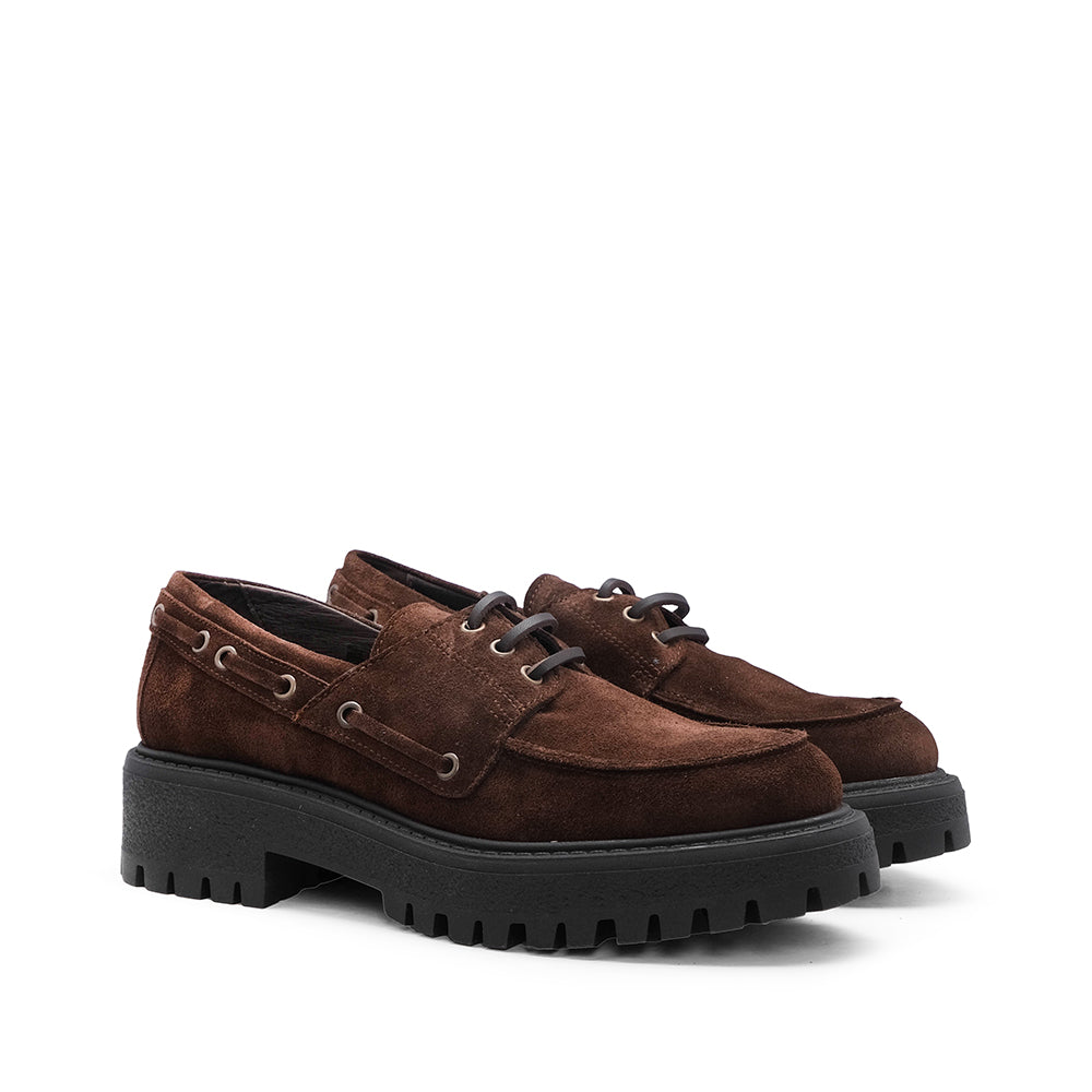 Sapato Mocassim Mulher Camurça Castanho