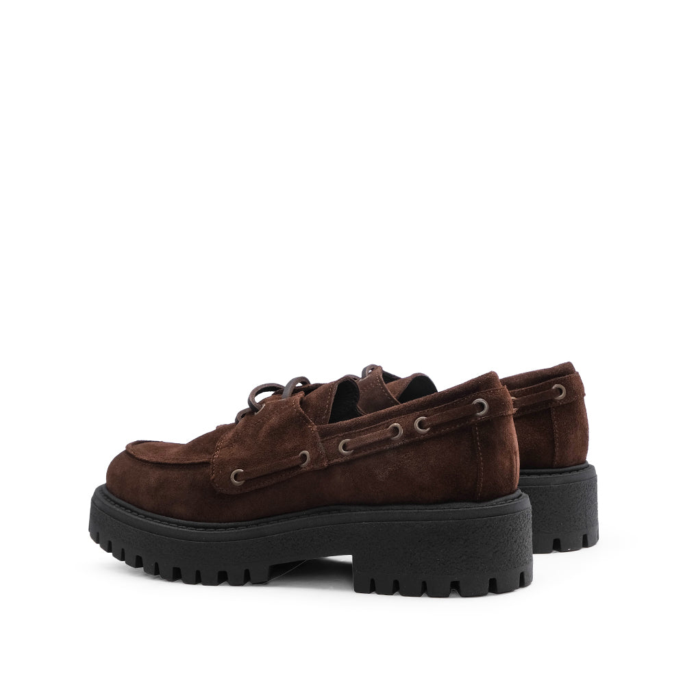 Sapato Mocassim Mulher Camurça Castanho