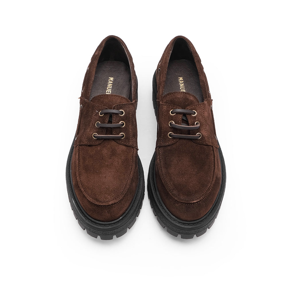 Sapato Mocassim Mulher Camurça Castanho