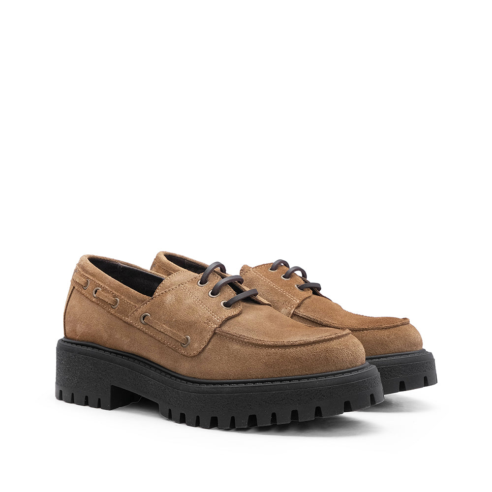 Sapato Mocassim Mulher Camurça Taupe