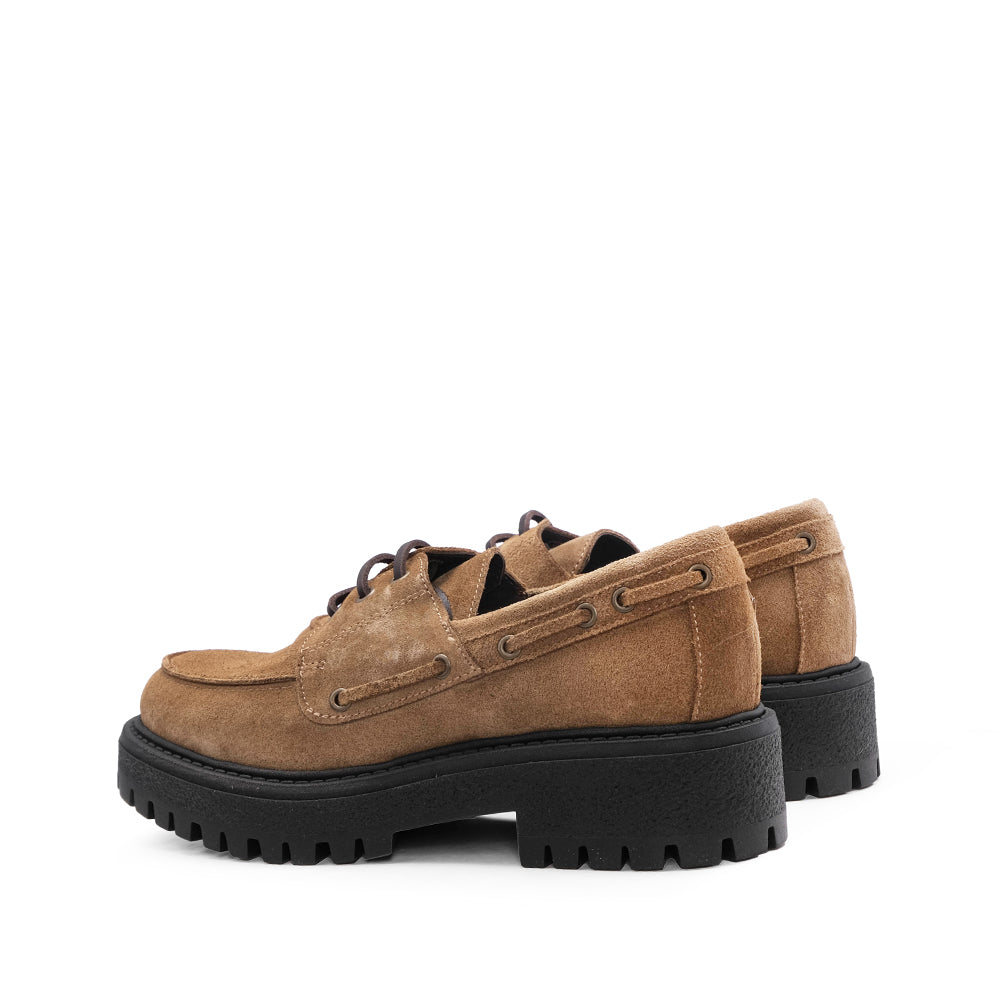 Sapato Mocassim Mulher Camurça Taupe