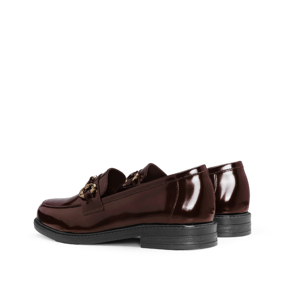 Sapato Mocassim Mulher Polido Castanho