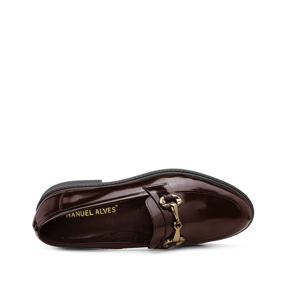 Sapato Mocassim Mulher Polido Castanho
