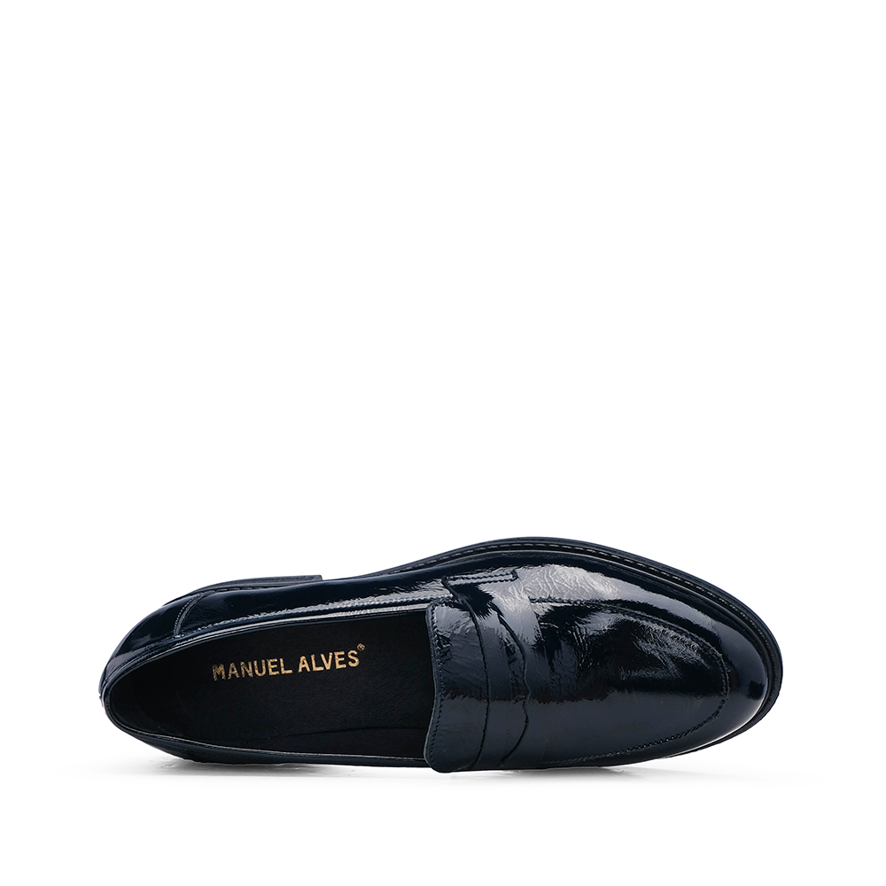 Sapato Mocassim Mulher Verniz Azul