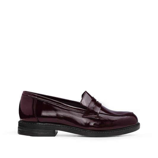 Sapato Mocassim Mulher Verniz Bordeaux