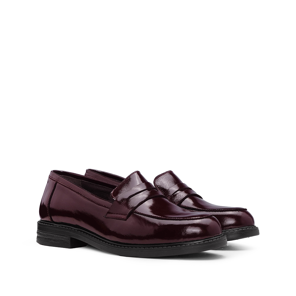 Sapato Mocassim Mulher Verniz Bordeaux