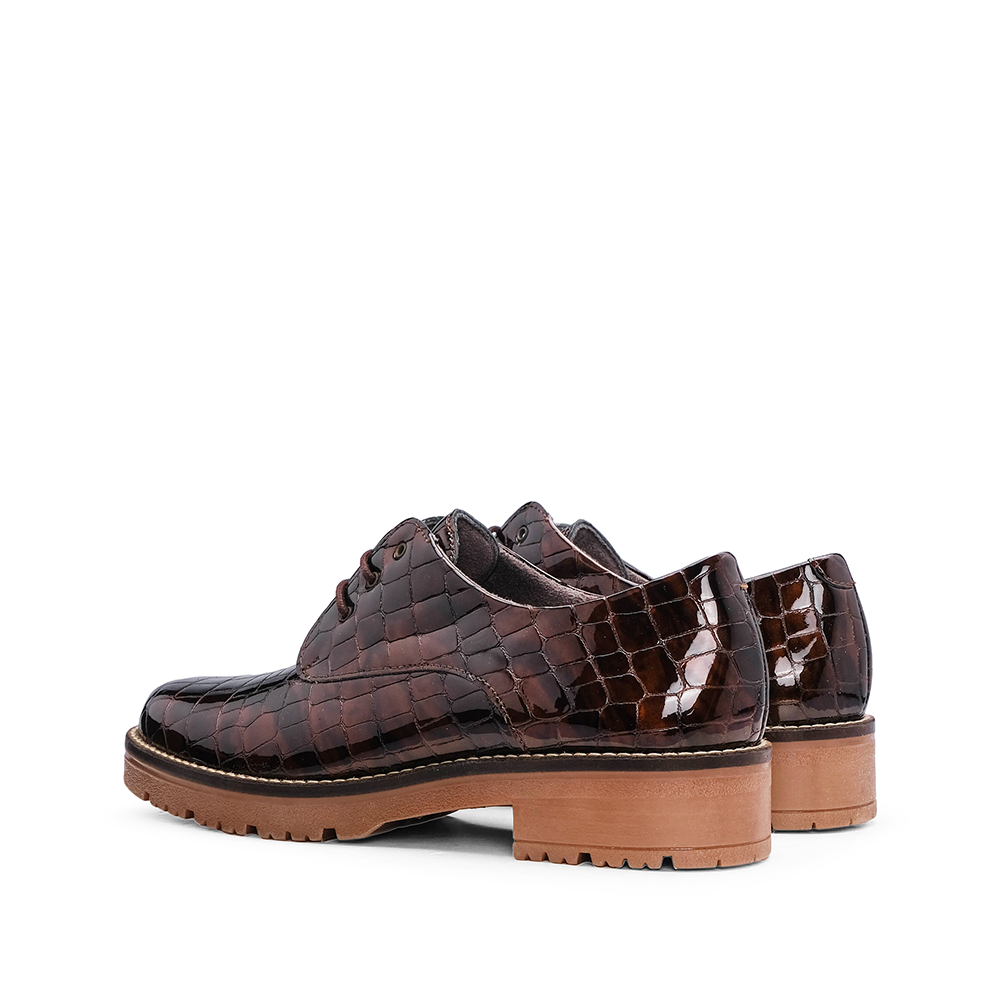 Sapato Salto Raso Mulher Animal Print Castanho