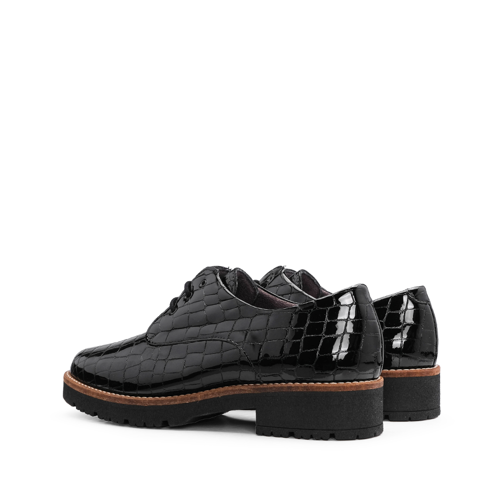 Sapato Salto Raso Mulher Animal Print Preto
