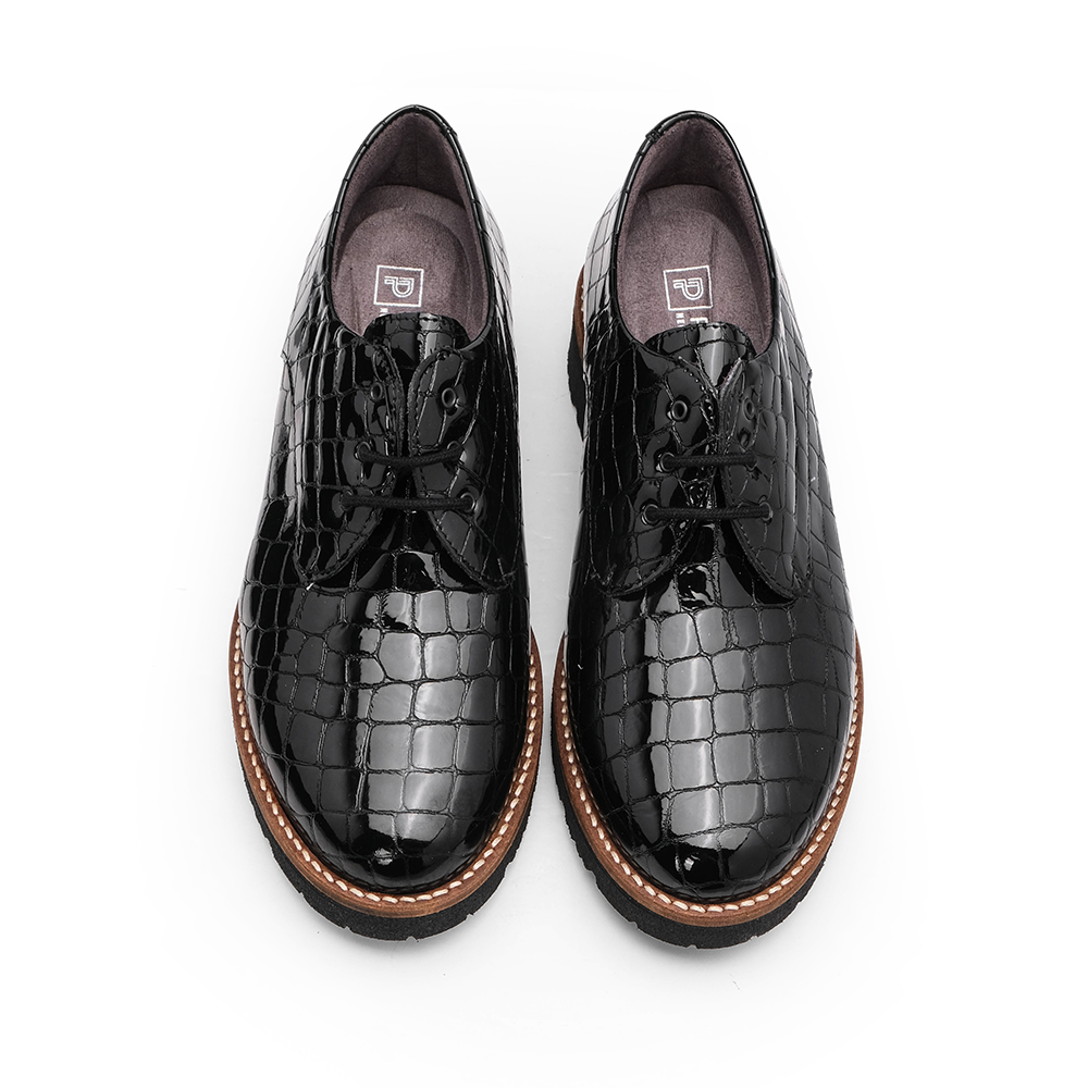 Sapato Salto Raso Mulher Animal Print Preto
