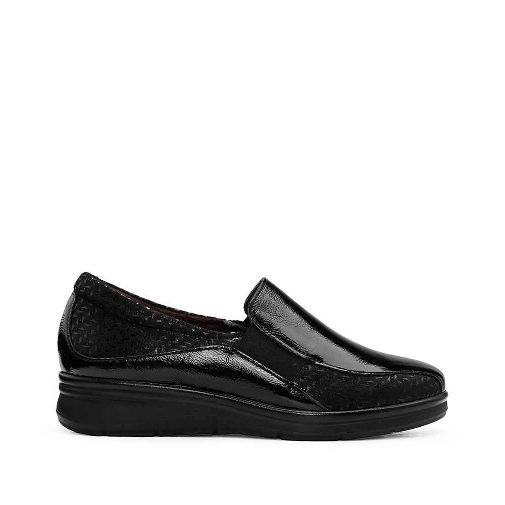 Sapato Conforto Mulher Verniz Preto