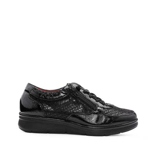 Sapato Conforto Mulher Verniz Preto