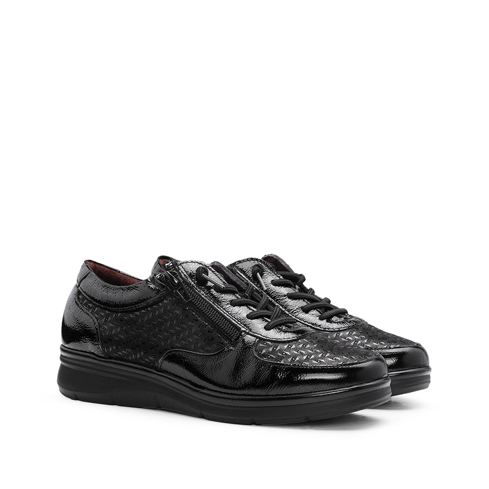 Sapato Conforto Mulher Verniz Preto