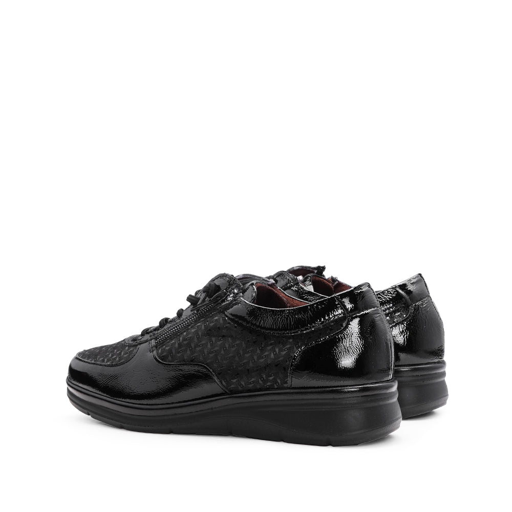 Sapato Conforto Mulher Verniz Preto