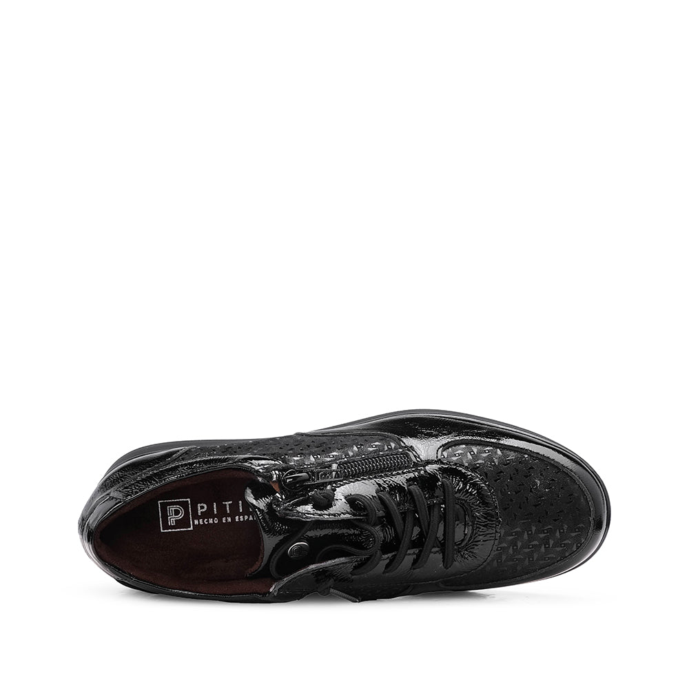 Sapato Conforto Mulher Verniz Preto