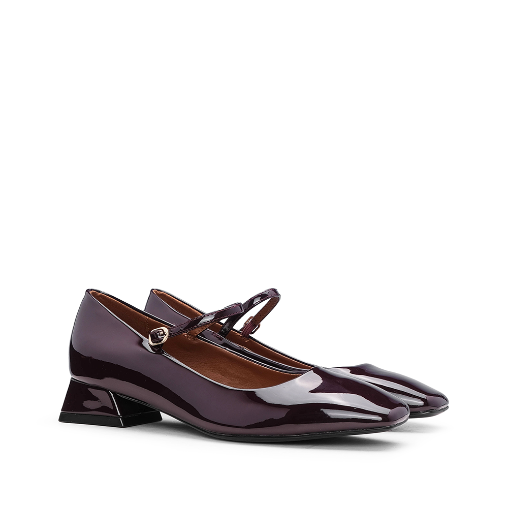 Sapato Mary Jane Mulher Bordeaux