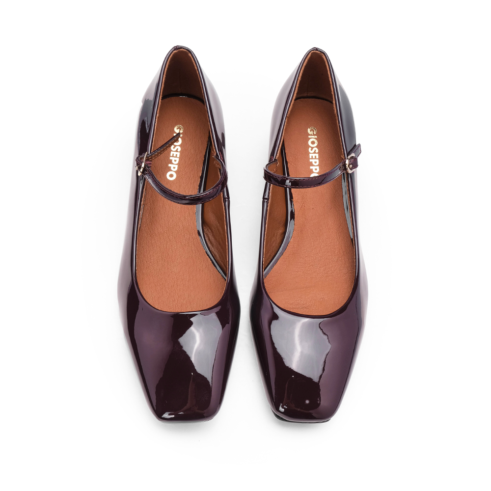 Sapato Mary Jane Mulher Bordeaux